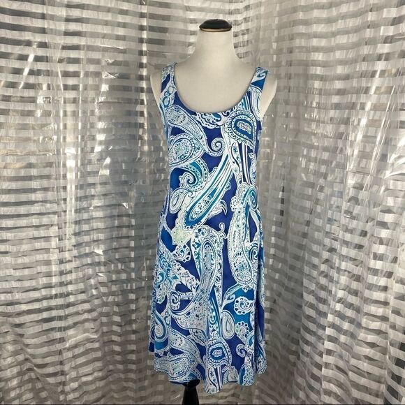 Lauren Ralph Lauren Blue/White Paisley Dress - Picture 2 of 6